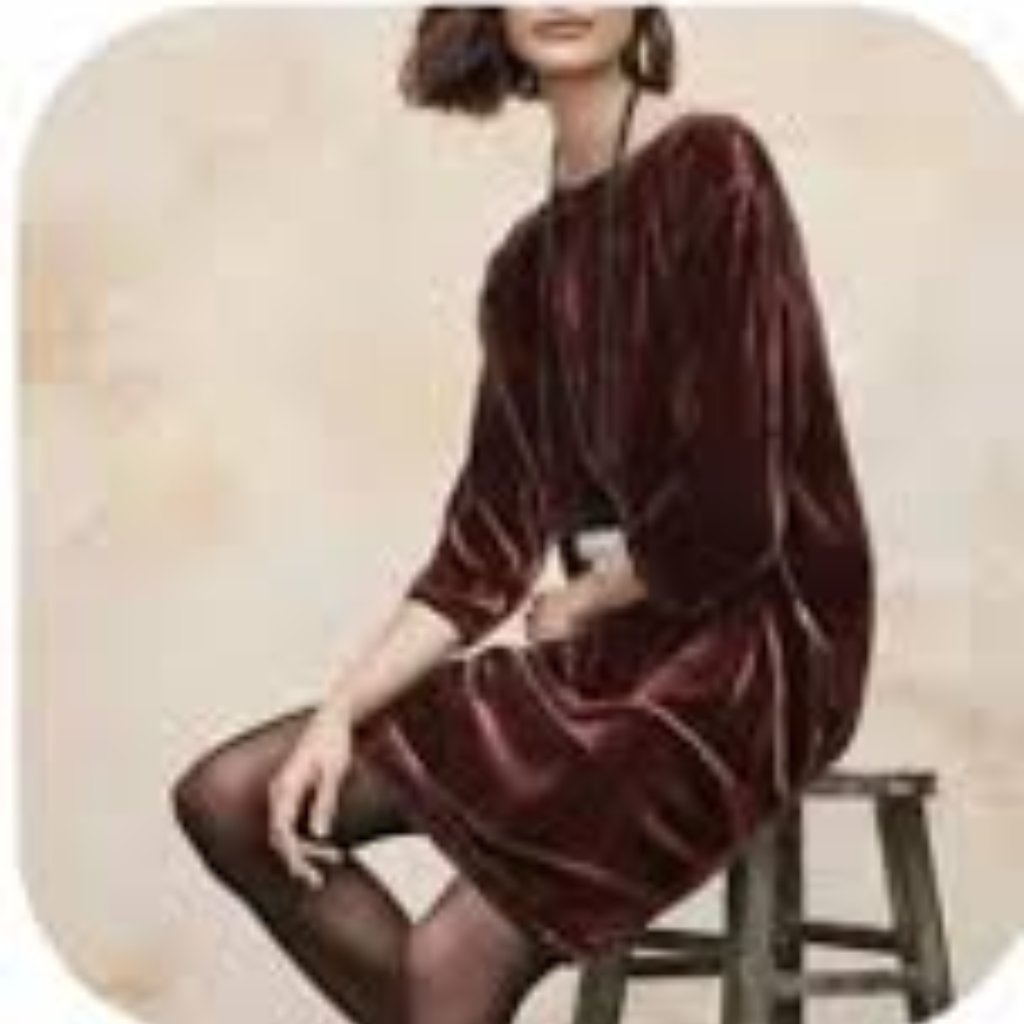 Nwt Eileen Fisher Dark Monterey Velvet Bateau Neck Short Shift Dress